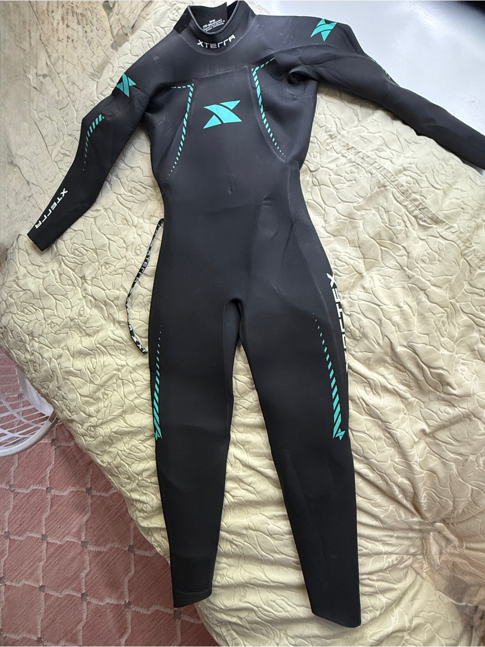 XTERRA Women's Black Swim One-Piece Wetsuit with Teal Accents